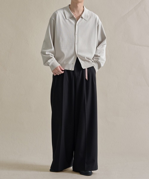 epnok（エプノック）の「2タックワイドストレートバギースラックス（スラックス・メンズ・チャコールグレー/ブラック/オフホワイト・SMALL/MEDIUM/LARGE）」の17枚目の写真