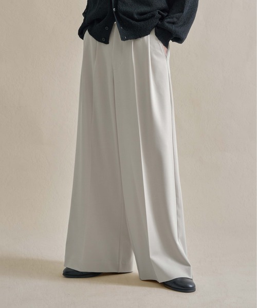 epnok（エプノック）の「2タックワイドストレートバギースラックス（スラックス・メンズ・チャコールグレー/ブラック/オフホワイト・SMALL/MEDIUM/LARGE）」の5枚目の写真