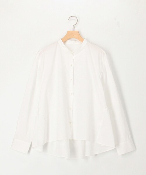 MICO COULIER（ミコクリエ）の「パール釦ペプラムブラウス（シャツ/ブラウス・レディース・グレー系その他/サックスブルー/ホワイト・38）」の2枚目の写真