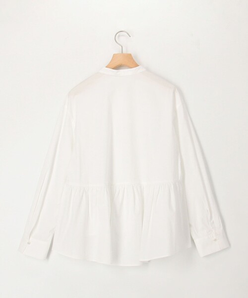 MICO COULIER（ミコクリエ）の「パール釦ペプラムブラウス（シャツ/ブラウス・レディース・グレー系その他/サックスブルー/ホワイト・38）」の18枚目の写真