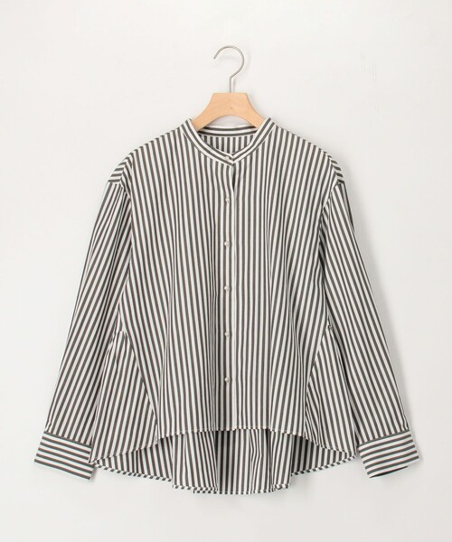 MICO COULIER（ミコクリエ）の「パール釦ペプラムブラウス（シャツ/ブラウス・レディース・グレー系その他/サックスブルー/ホワイト・38）」の19枚目の写真