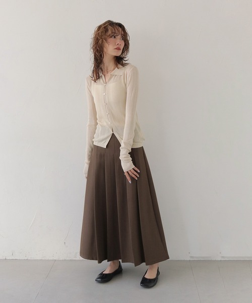 CLEIO（クレイオ）の「【CLEIO】ランダムリブスパンコールシアーポロニット RANDOM RIB SEQUIN SHEER POLO KNIT（ポロシャツ・レディース・ホワイト系その他/ピンク/ネイビー・FREE）」の11枚目の写真