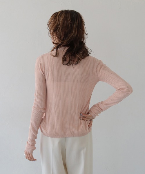 CLEIO（クレイオ）の「【CLEIO】ランダムリブスパンコールシアーポロニット RANDOM RIB SEQUIN SHEER POLO KNIT（ポロシャツ・レディース・ホワイト系その他/ピンク/ネイビー・FREE）」の19枚目の写真