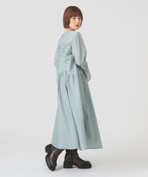 Ray BEAMS | 【4/2値下げ】シアー ドロスト ギャザー ワンピース［洗える］(ワンピース)