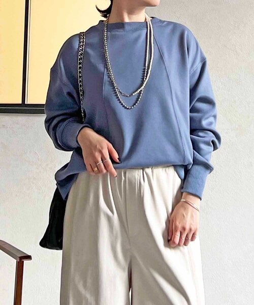 un dix cors（アンディコール）の「裏シャギーダンボールプルオーバー（Tシャツ/カットソー・レディース・アイボリー/ブラック/ブルー・FREE）」の3枚目の写真