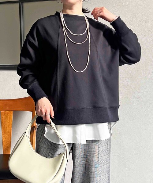 un dix cors（アンディコール）の「裏シャギーダンボールプルオーバー（Tシャツ/カットソー・レディース・アイボリー/ブラック/ブルー・FREE）」の2枚目の写真