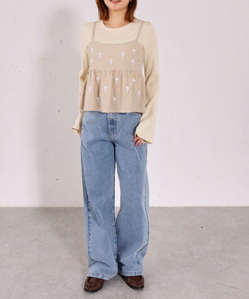 archives(アルシーヴ)の「ビーズ刺繍ペプラムビスチェ×リブニットプルオーバーSET(アンサンブル・レディース・ベージュ/グレー/アイボリー/ブラック・MEDIUM)」の10枚目の写真