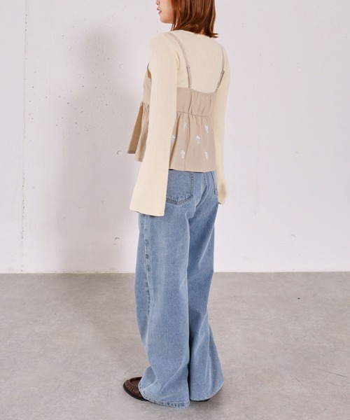 archives(アルシーヴ)の「ビーズ刺繍ペプラムビスチェ×リブニットプルオーバーSET(アンサンブル・レディース・ベージュ/グレー/アイボリー/ブラック・MEDIUM)」の13枚目の写真