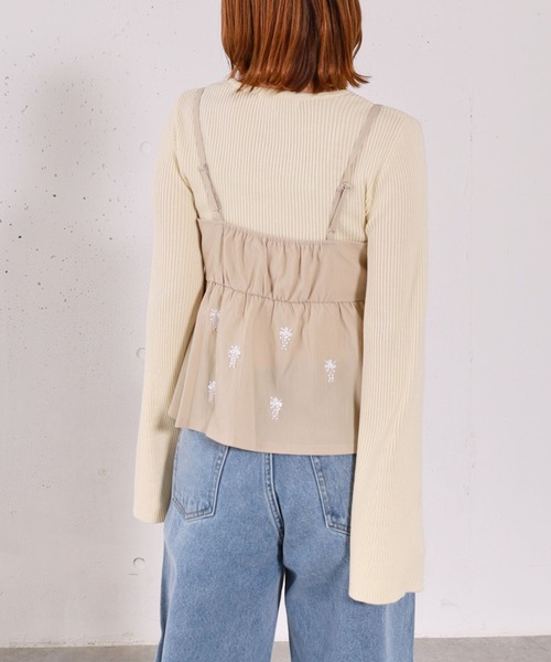 archives(アルシーヴ)の「ビーズ刺繍ペプラムビスチェ×リブニットプルオーバーSET(アンサンブル・レディース・ベージュ/グレー/アイボリー/ブラック・MEDIUM)」の9枚目の写真