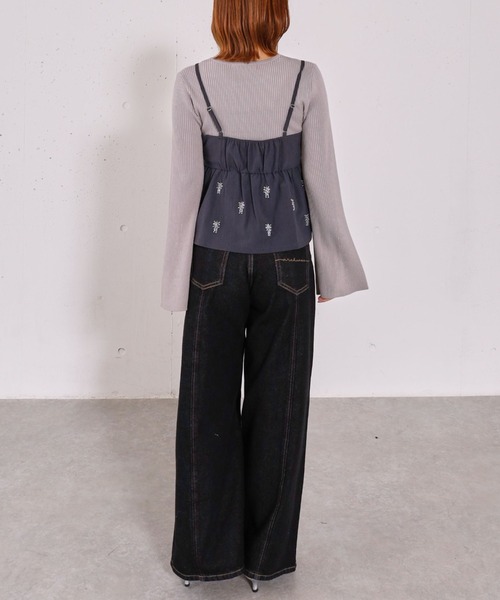 archives(アルシーヴ)の「ビーズ刺繍ペプラムビスチェ×リブニットプルオーバーSET(アンサンブル・レディース・ベージュ/グレー/アイボリー/ブラック・MEDIUM)」の20枚目の写真