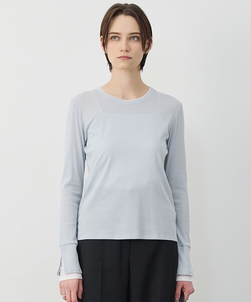 ICB（アイシービー）の「セミシアーテレコ レイヤード風カットソー（Tシャツ/カットソー・レディース・ライトイエロー系/サックスブルー系・X-SMALL/SMALL/MEDIUM）」の2枚目の写真