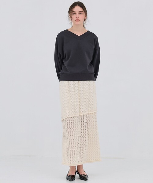 【美品】Drawer コットンレース ラップスカート 36 カーキ 定価6万超 BEAUTY&YOUTH UNITED ARROWS（ビューティーアンドユースユナイテッド