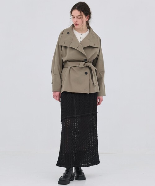 PUBLIC TOKYO（パブリックトウキョウ）の「【2026春新作】コットンレースマーメイドスカート・レースラップスカート（スカート・レディース・ブラック/ホワイト・1/2）」の12枚目の写真