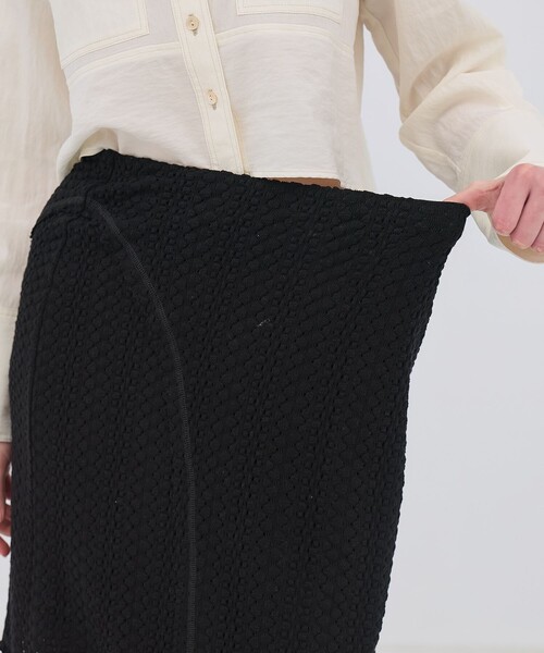 PUBLIC TOKYO（パブリックトウキョウ）の「【2026春新作】コットンレースマーメイドスカート・レースラップスカート（スカート・レディース・ブラック/ホワイト・1/2）」の11枚目の写真