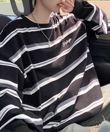 WESTBOY | ボーダー オーバーサイズ ロングスリーブTシャツ WO26S2TP05(Tシャツ/カットソー)