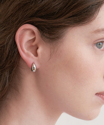 mini polka dots point earrings (E046_silver)