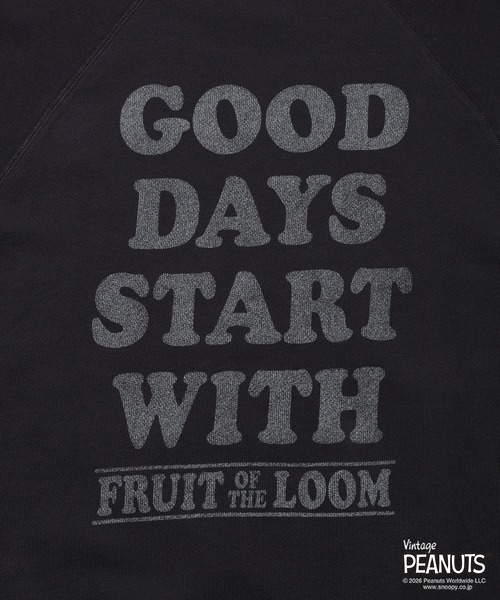 FRUIT OF THE LOOM(フルーツオブザルーム)の「【FRUIT OF THE LOOM】FTL x PEANUTS甘編み裏毛スウェット4/ピーナッツ スヌーピー キャラ スウェット(スウェット・メンズ・チャコールグレー/サックスブルー・M/S/L)」の9枚目の写真
