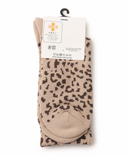 atmos(アトモス)の「atmos Leopard Pattern Socks / アトモス レオパード パターン ソックス(ソックス/靴下・メンズ・グレー/ベージュ・25-27)」の9枚目の写真