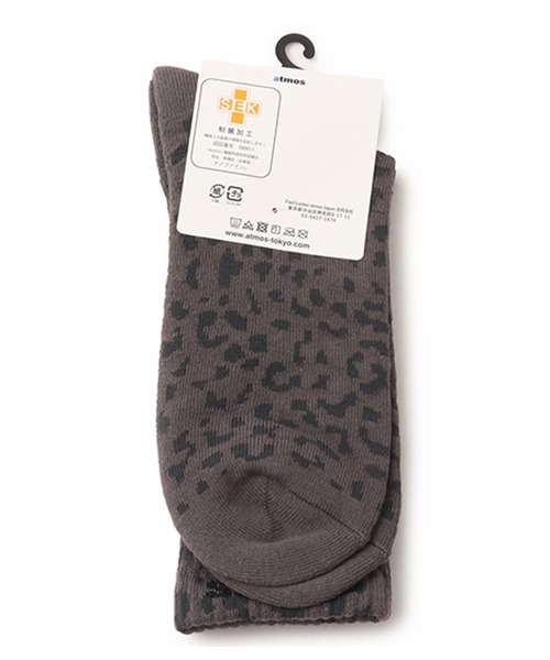 atmos(アトモス)の「atmos Leopard Pattern Socks / アトモス レオパード パターン ソックス(ソックス/靴下・メンズ・グレー/ベージュ・25-27)」の4枚目の写真