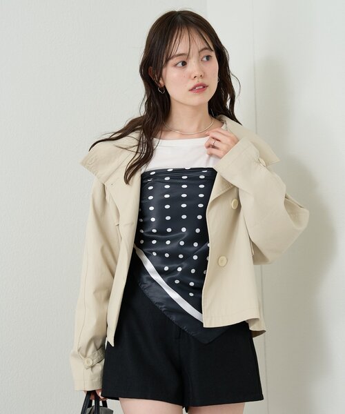 mystic（ミスティック）の「ドットサテンスカーフ（バンダナ/スカーフ・レディース・ブラック・ONE SIZE）」の4枚目の写真