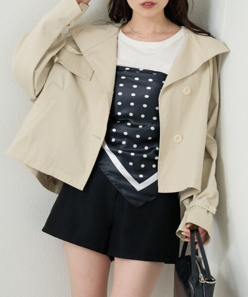 mystic（ミスティック）の「ドットサテンスカーフ（バンダナ/スカーフ・レディース・ブラック・ONE SIZE）」の5枚目の写真