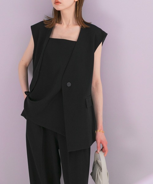 URBAN RESEARCH ROSSO WOMEN（アーバンリサーチ　ロッソ）の「ジレ+キャミソールセットアップ（セットアップ・レディース・ライトグレー/ブラック・FREE）」の21枚目の写真