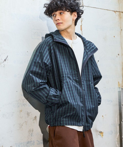 niko and...（ニコアンド）の「チェックフードブルゾン（ブルゾン・メンズ・ブラック/ネイビー・MEDIUM/LARGE）」の2枚目の写真