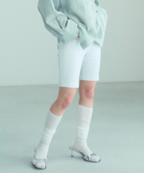 EN NEUME（エンノイム）の「【Set Up】Petit Flower Biker Leggings（その他パンツ・レディース・オートミール/オフホワイト/杢グレー・FREE）」の5枚目の写真