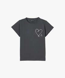"b."ロゴ ハート プリント コットン 半袖 Tシャツ "Brando"