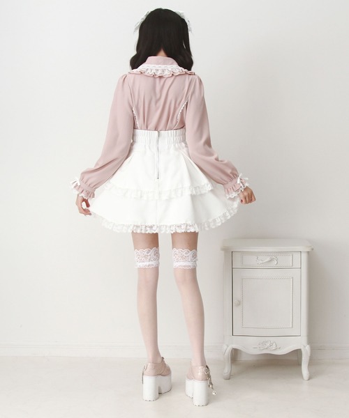 DearMyLove(ディアマイラブ)の「サス付きハートバックルレースアップリボンスカート(スカート・レディース・ホワイト/ブラック・3L/LARGE/MEDIUM)」の9枚目の写真