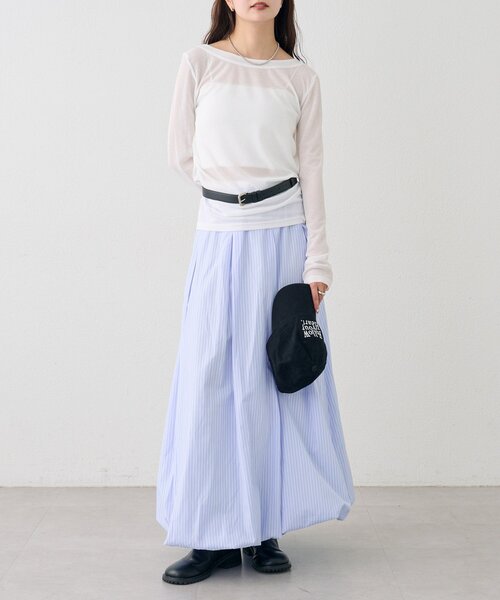 mystic（ミスティック）の「バックシャンロングTシャツ（Tシャツ/カットソー・レディース・オフホワイト/ブラック/ピンク・FREE）」の14枚目の写真