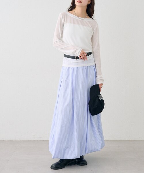 mystic（ミスティック）の「バックシャンロングTシャツ（Tシャツ/カットソー・レディース・オフホワイト/ブラック/ピンク・FREE）」の18枚目の写真