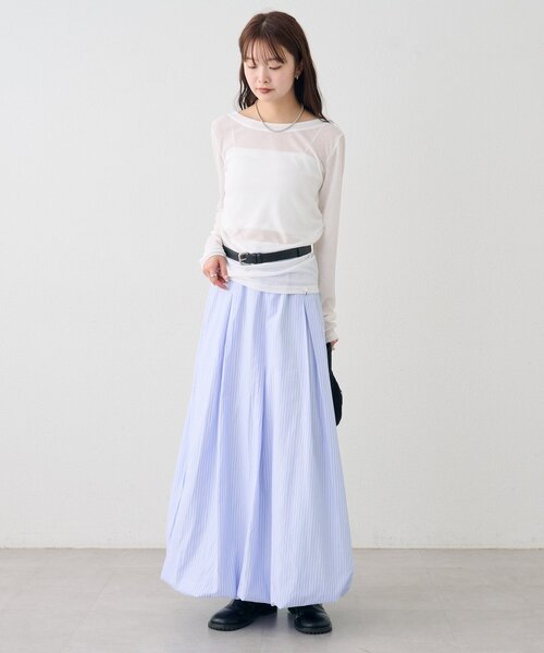 mystic（ミスティック）の「バックシャンロングTシャツ（Tシャツ/カットソー・レディース・オフホワイト/ブラック/ピンク・FREE）」の19枚目の写真