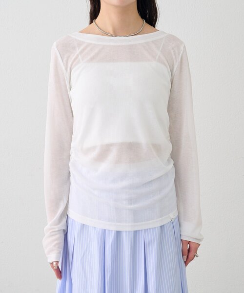 mystic（ミスティック）の「バックシャンロングTシャツ（Tシャツ/カットソー・レディース・オフホワイト/ブラック/ピンク・FREE）」の20枚目の写真