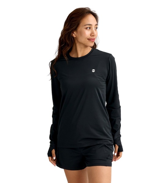 BILLABONG(ビラボン)の「BILLABONG ウィメンズ ACTIVE COOL LS TEE アクティブウェア 【2026年春夏モデル】(Tシャツ/カットソー・レディース・ブラック/ホワイト・MEDIUM)」の4枚目の写真