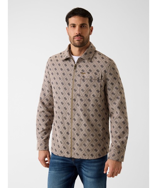 Guess（ゲス）の「4G Shacket 長袖シャツ（シャツ/ブラウス・メンズ・グレー/ベージュ系その他・XX-LARGE/LARGE/SMALL/MEDIUM/X-LARGE）」の2枚目の写真