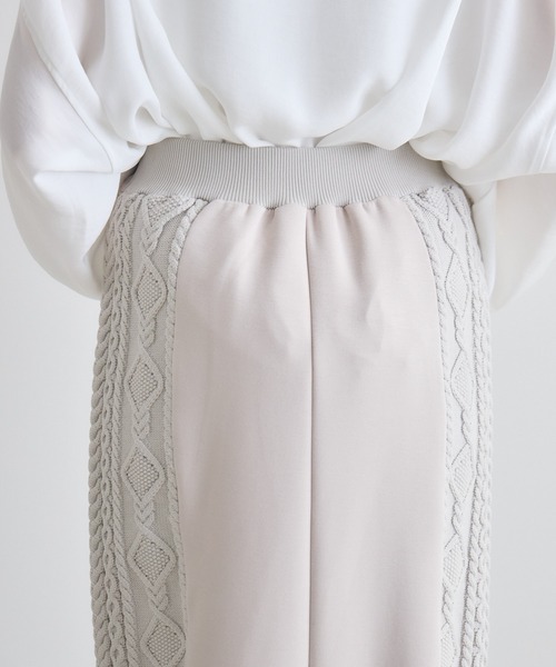 Paradise Picnic（パラダイスピクニック）の「サイドケーブル編みスカート（スカート・レディース・ベージュ/ブラック・FREE）」の21枚目の写真