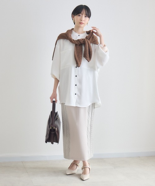 Paradise Picnic（パラダイスピクニック）の「サイドケーブル編みスカート（スカート・レディース・ベージュ/ブラック・FREE）」の17枚目の写真