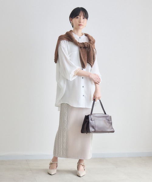 Paradise Picnic（パラダイスピクニック）の「サイドケーブル編みスカート（スカート・レディース・ベージュ/ブラック・FREE）」の18枚目の写真