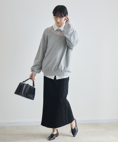 Paradise Picnic（パラダイスピクニック）の「サイドケーブル編みスカート（スカート・レディース・ベージュ/ブラック・FREE）」の8枚目の写真