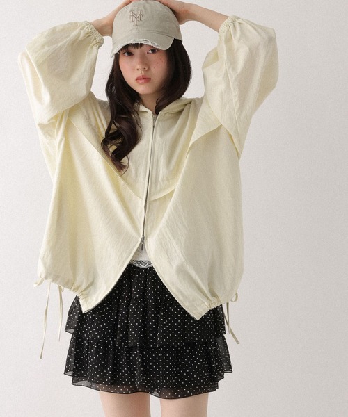 Heather(ヘザー)の「WZIPボリュームフードブルゾン 661890(ブルゾン・レディース・アイボリー/ブルー系その他/ブラック系その他・FREE)」の6枚目の写真