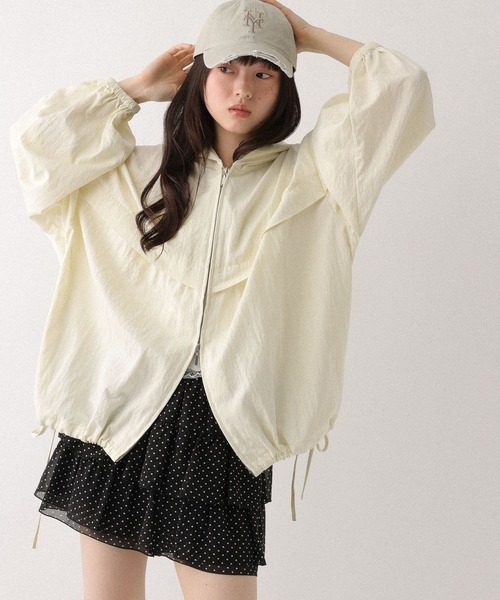 Heather(ヘザー)の「WZIPボリュームフードブルゾン 661890(ブルゾン・レディース・アイボリー/ブルー系その他/ブラック系その他・FREE)」の7枚目の写真