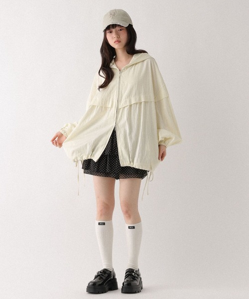 Heather(ヘザー)の「WZIPボリュームフードブルゾン 661890(ブルゾン・レディース・アイボリー/ブルー系その他/ブラック系その他・FREE)」の9枚目の写真