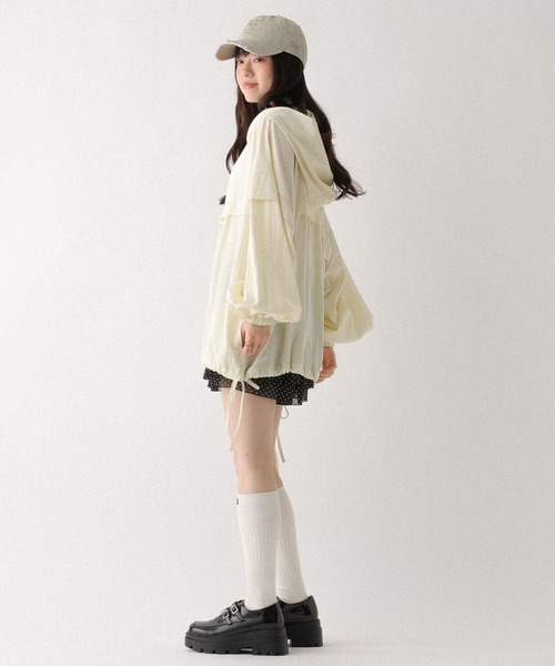 Heather(ヘザー)の「WZIPボリュームフードブルゾン 661890(ブルゾン・レディース・アイボリー/ブルー系その他/ブラック系その他・FREE)」の10枚目の写真