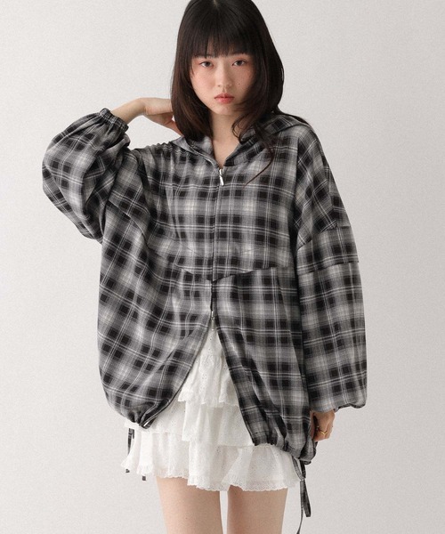 Heather(ヘザー)の「WZIPボリュームフードブルゾン 661890(ブルゾン・レディース・アイボリー/ブルー系その他/ブラック系その他・FREE)」の14枚目の写真