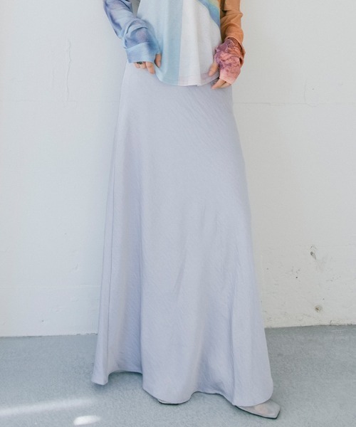 sahara（サハラ）の「Satin Skirt/サテンスカート（スカート・レディース・オフホワイト/イエロー/ライトブルー/ブラック・M/S）」の3枚目の写真