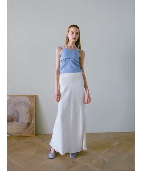 sahara（サハラ）の「Satin Skirt/サテンスカート（スカート・レディース・オフホワイト/イエロー/ライトブルー/ブラック・M/S）」の6枚目の写真