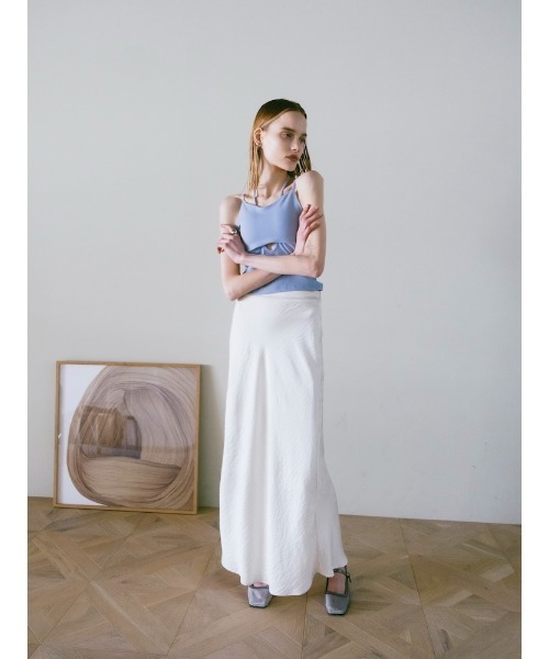 sahara（サハラ）の「Satin Skirt/サテンスカート（スカート・レディース・オフホワイト/イエロー/ライトブルー/ブラック・M/S）」の8枚目の写真