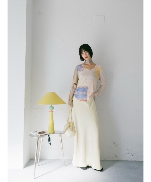 sahara（サハラ）の「Satin Skirt/サテンスカート（スカート・レディース・オフホワイト/イエロー/ライトブルー/ブラック・M/S）」の18枚目の写真