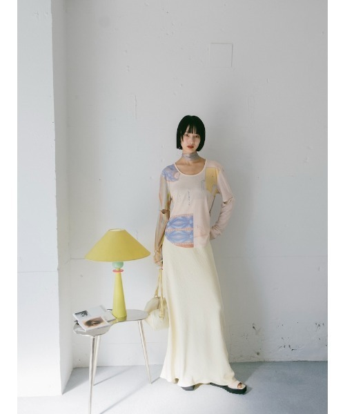 sahara（サハラ）の「Satin Skirt/サテンスカート（スカート・レディース・オフホワイト/イエロー/ライトブルー/ブラック・M/S）」の19枚目の写真